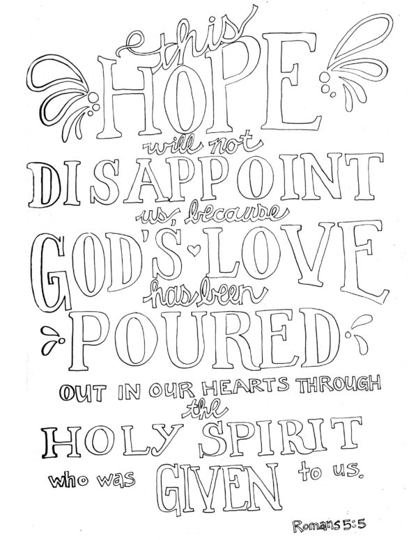 Sunday Coloring Page – Romans 5:5 – From Victory Road