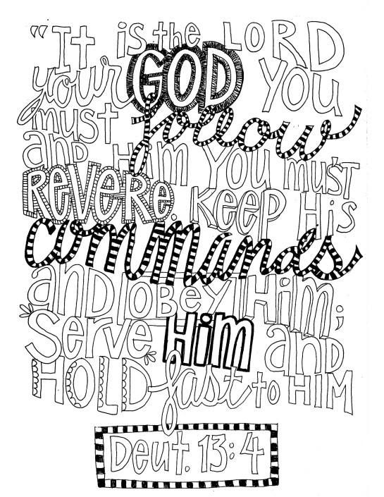 Deuteronomy 13:4 FREE coloring page – From Victory Road