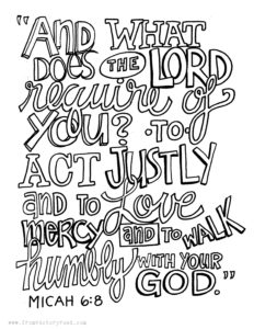 Micah 6:8 Coloring Page – From Victory Road