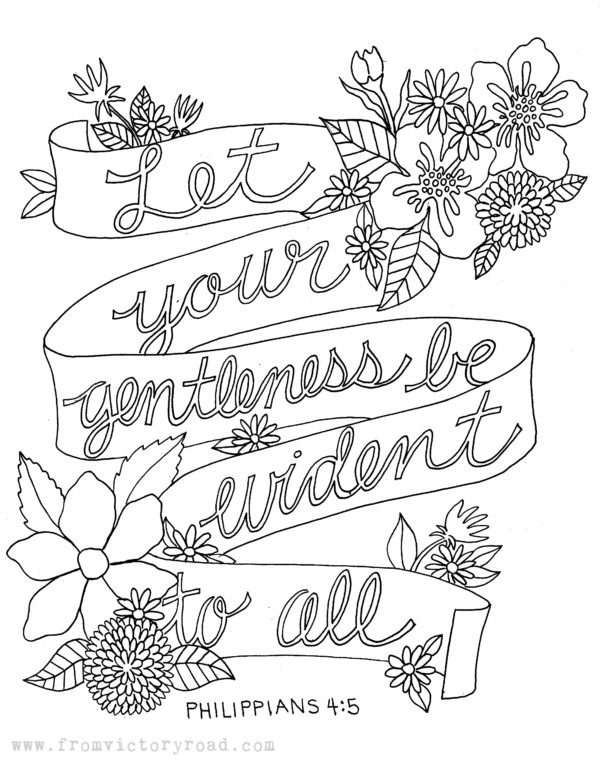 Let Your Gentleness be Evident to All Free Coloring Page – From Victory ...