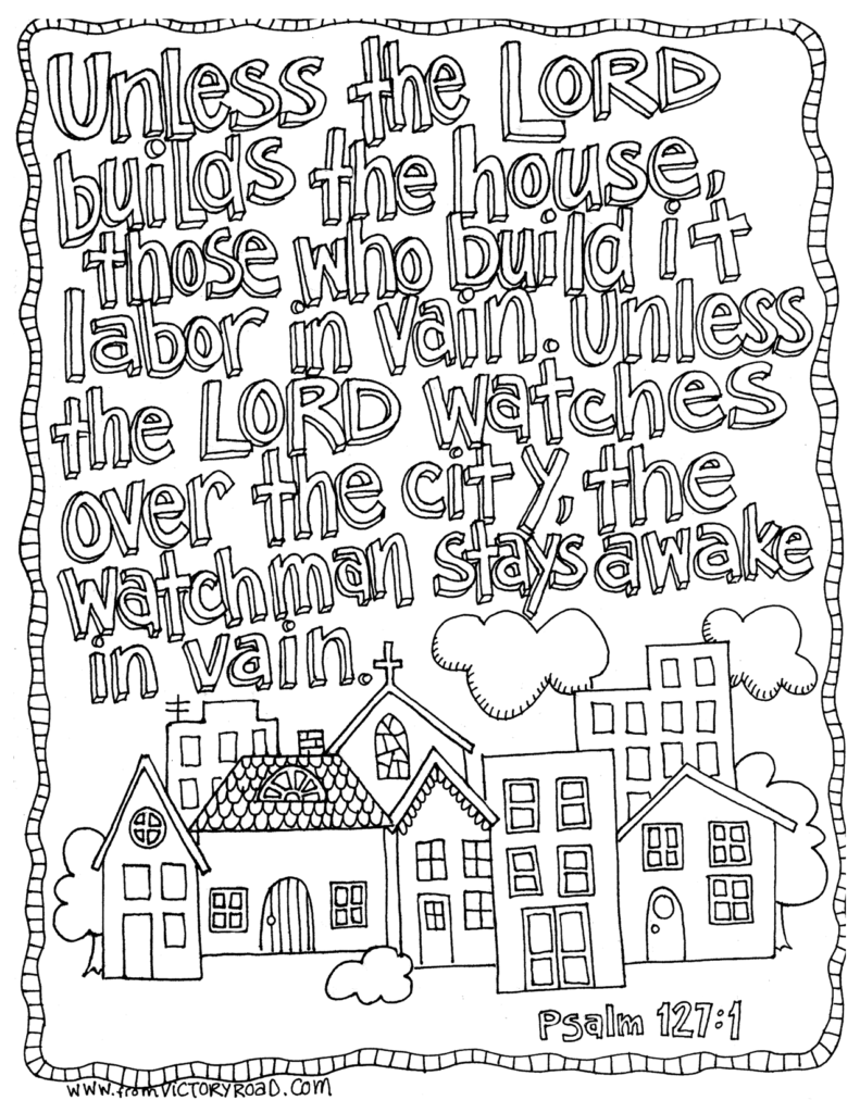 Psalm 127:1 Free Coloring Page – From Victory Road