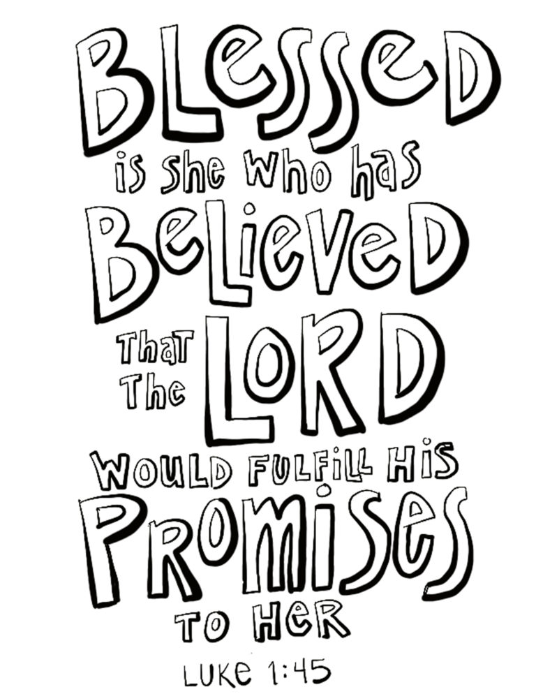 Luke 1:45 coloring page on Procreate – From Victory Road